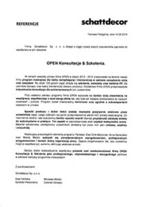 Referencje dla OPEN Konsultacje i Szkolenia